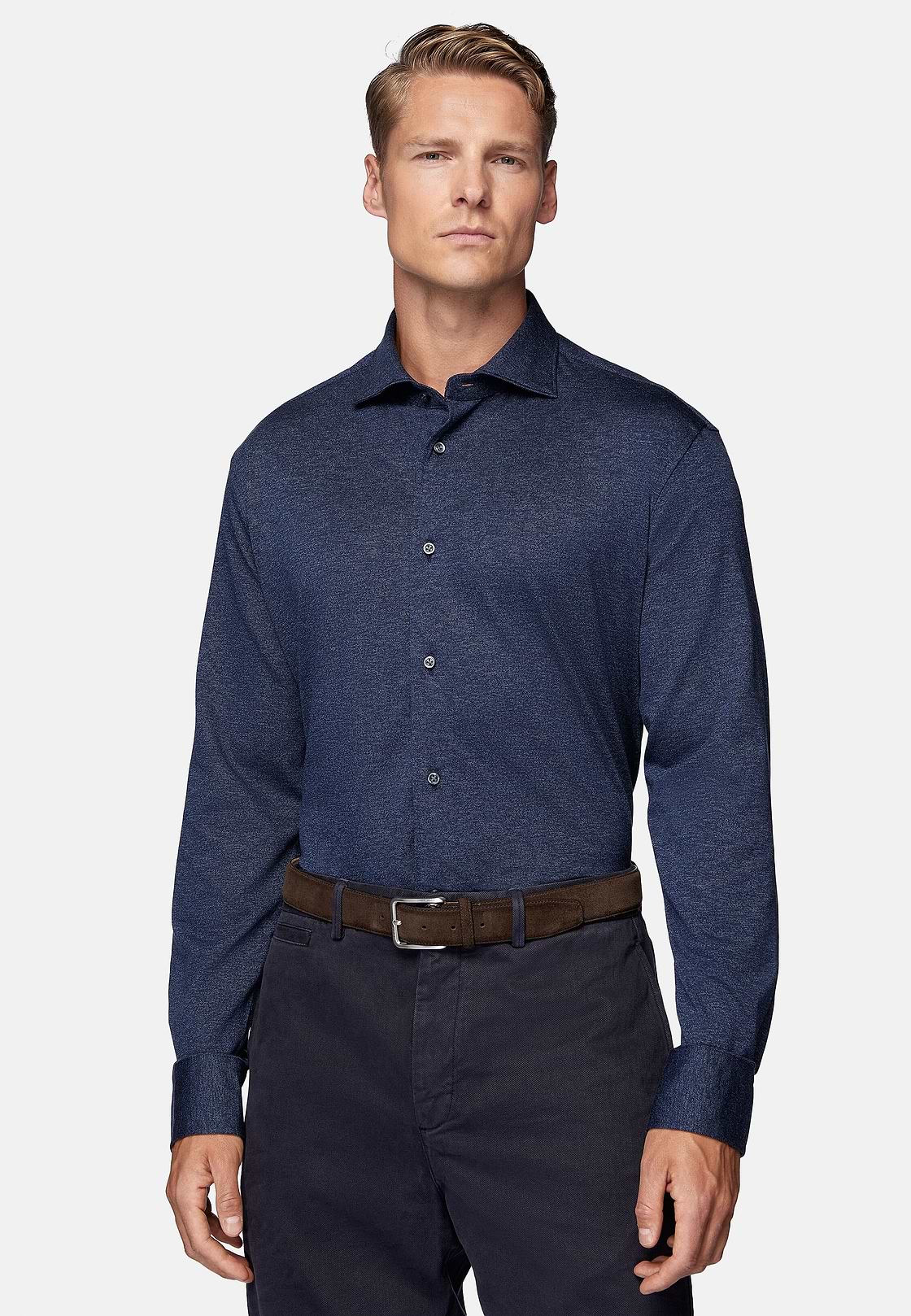 Regular Fit Cotton Jersey Polo Shirt, Navy blue, hi-res