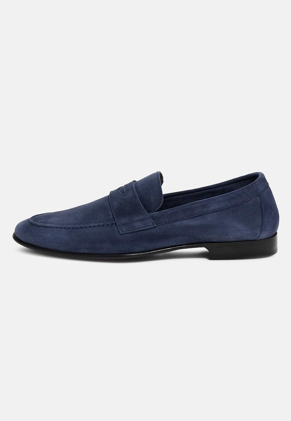 Mocassini In Pelle, Blu, hi-res