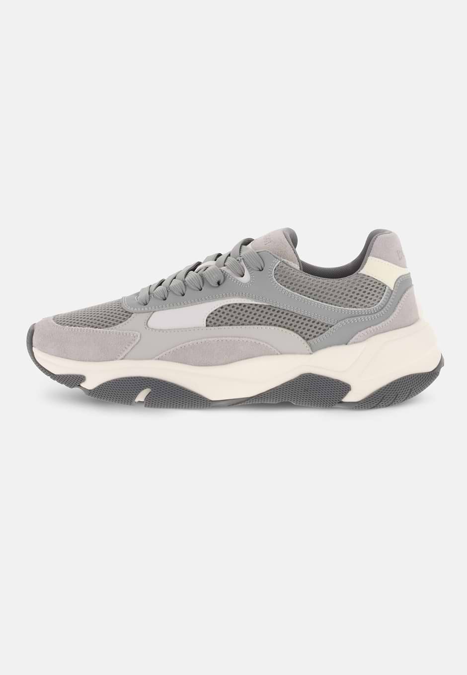 STORM Trainers in Leather and Technical Fabric, Grey, hi-res
