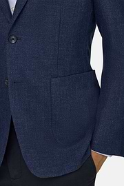 Wool, Linen and Silk Jacket, Blue, thumb, 4
