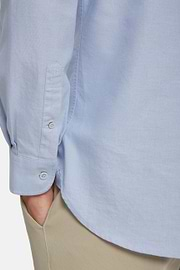 Sky Blue Oxford Cotton Shirt Regular Fit, , hi-res