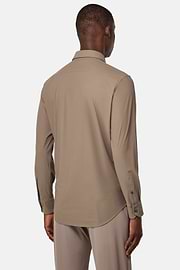 Slim Fit Stretch Nylon Shirt, Taupe, hi-res