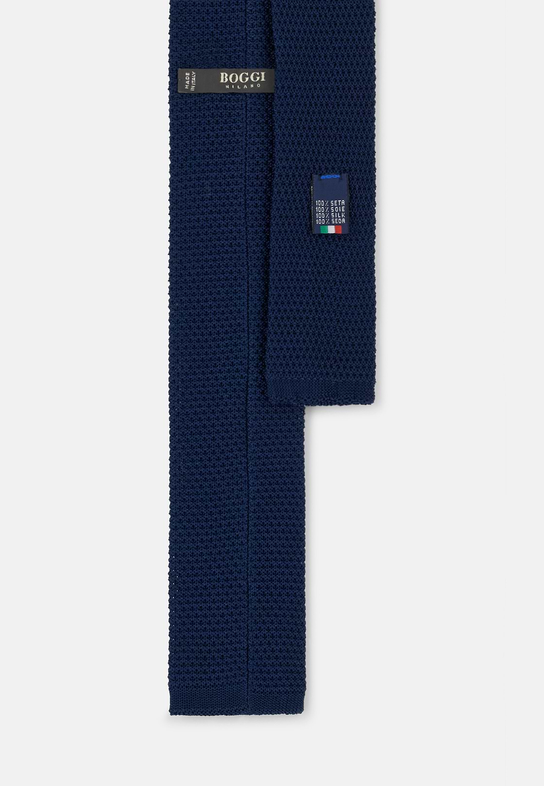 Krawatte Maschenware Punktemuster Seide, Navy blau, hi-res, 3