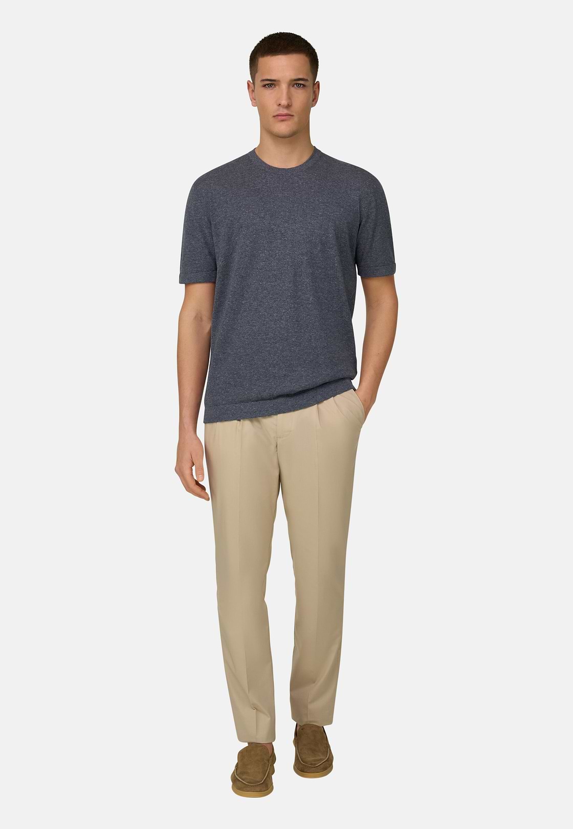 Pantalon En Coton Tencel, Beige, hi-res, 2