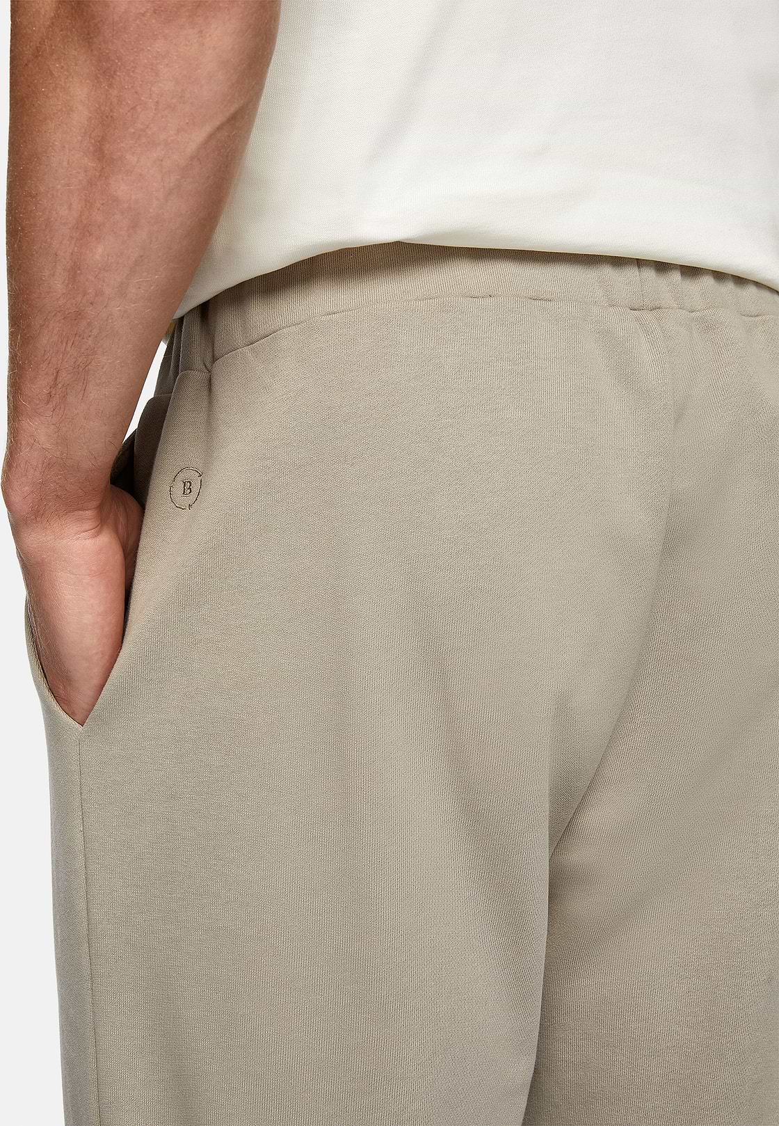 Trousers in Organic Cotton Blend, Taupe, hi-res