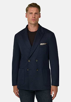 Double-Breasted Blazer in Wool Blend B Jersey