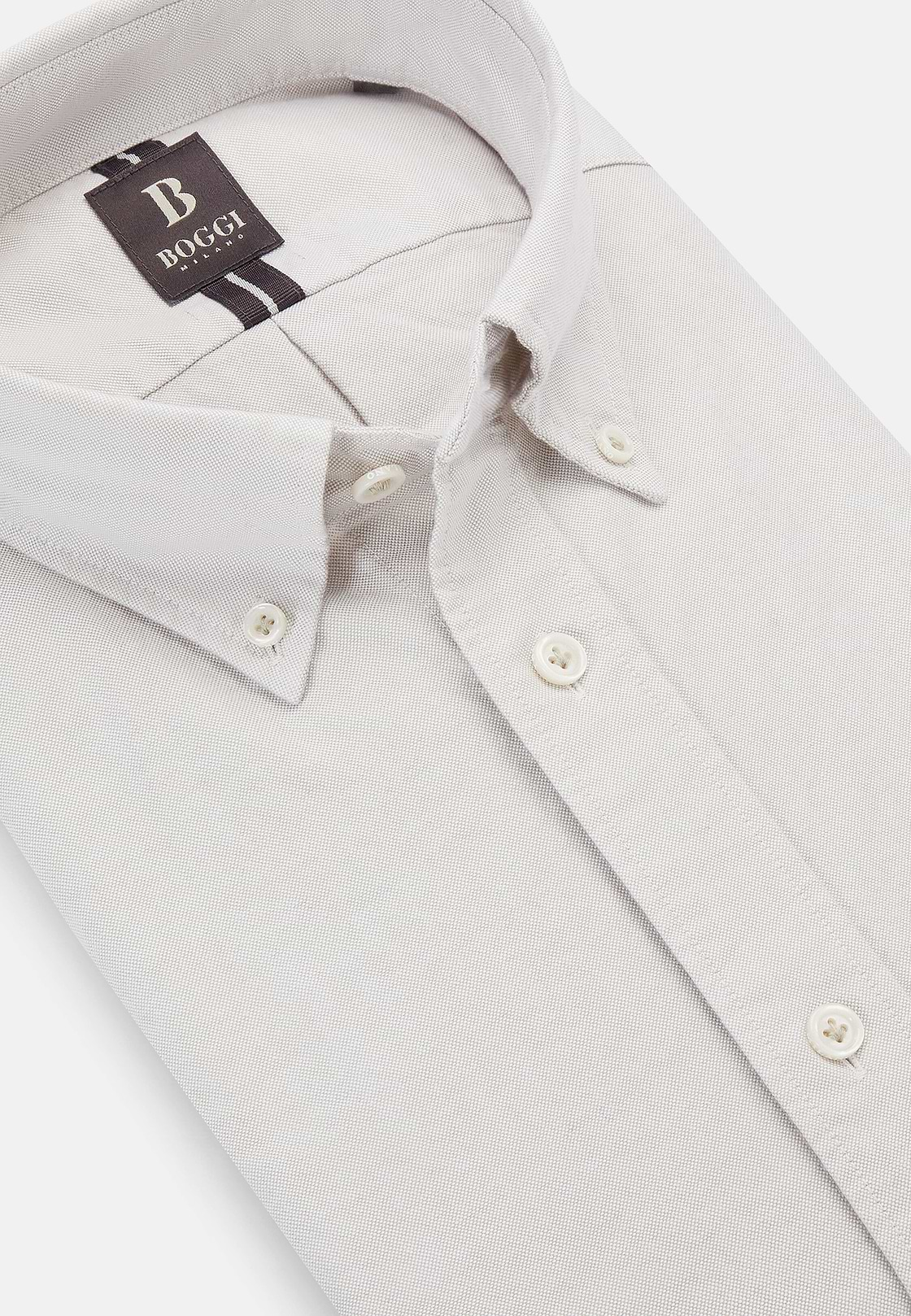 Chemise En Coton Oxford Bio Coupe Droite, Sable, hi-res