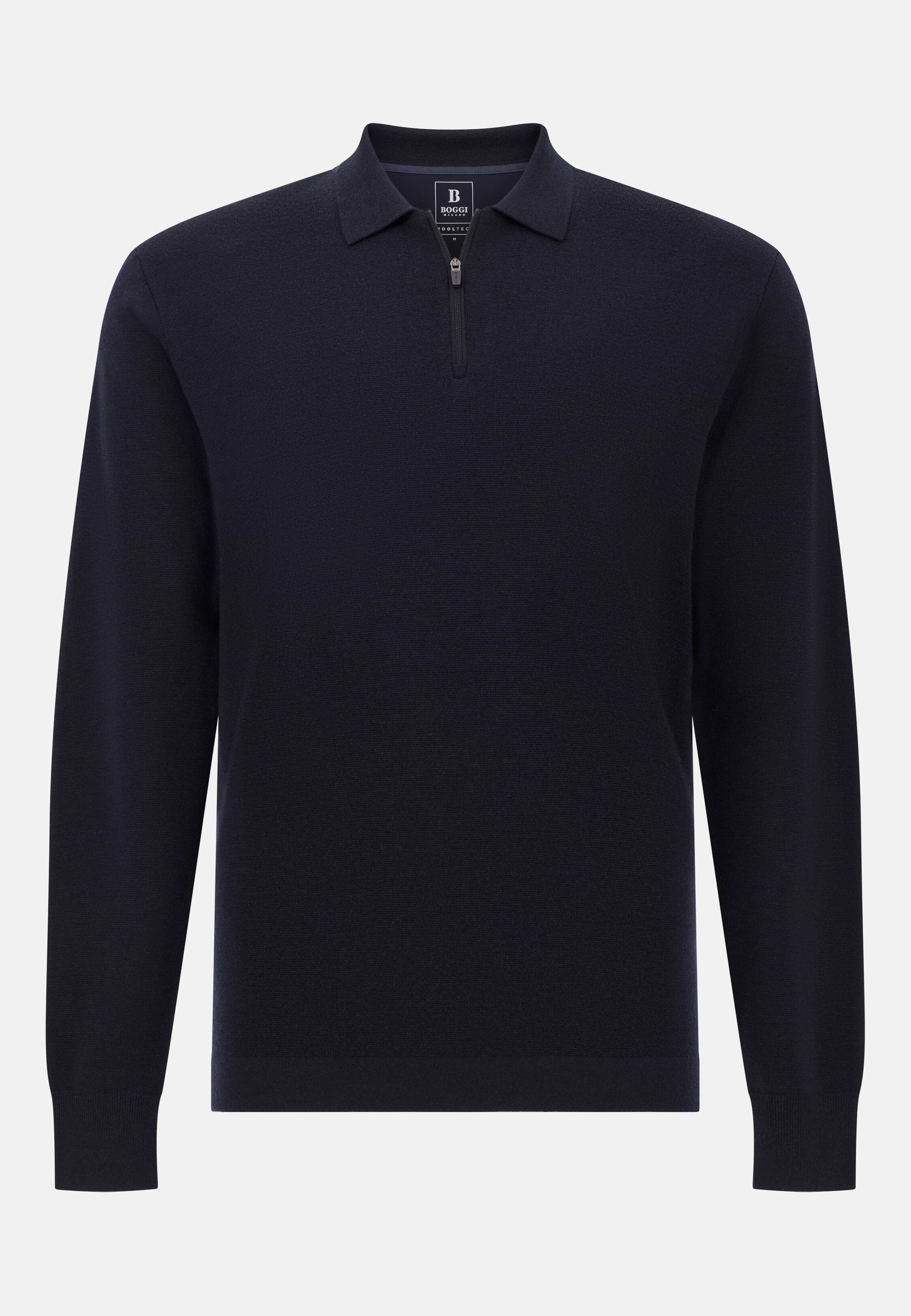 Men's Knitted Polo Shirt in Superfine Merino Wool | Boggi Milano
