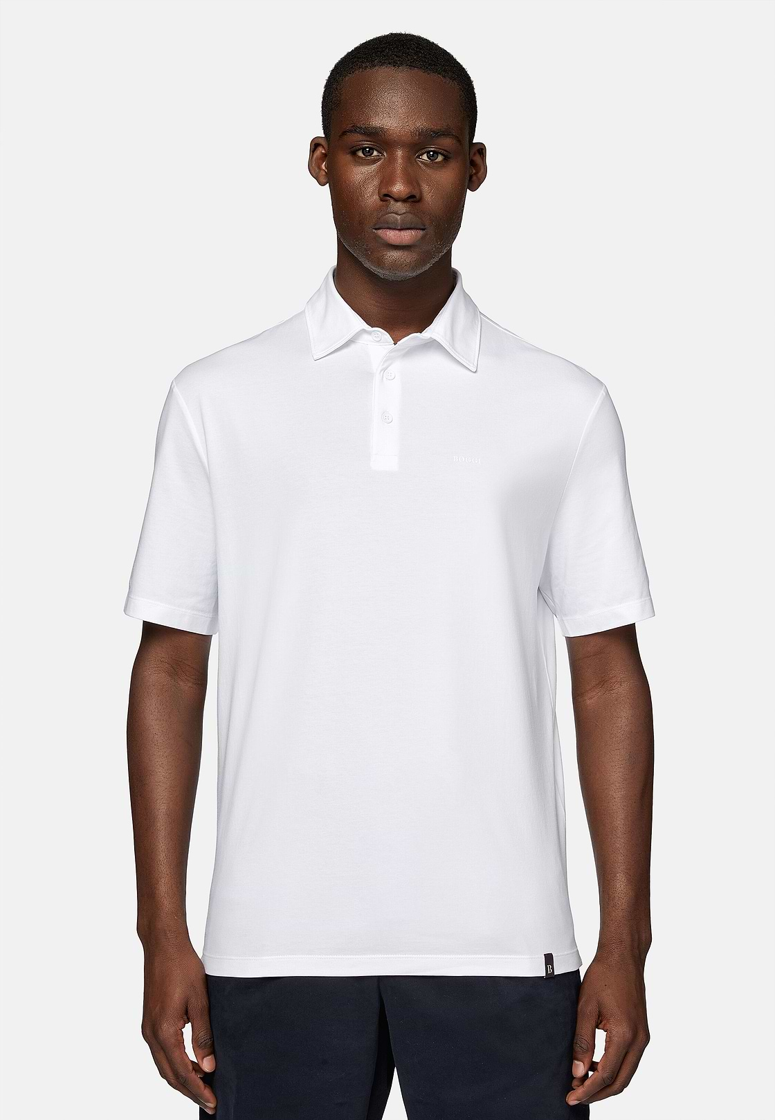 Polo En Coton Supima Extensible, Blanc, hi-res