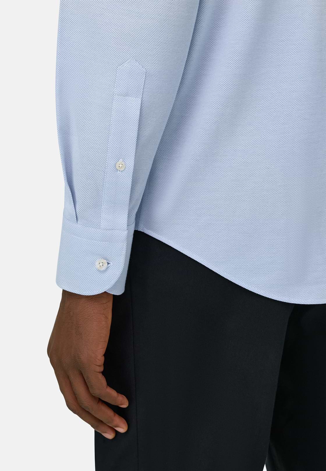 Polohemd Aus Japanischem Jersey Regular Fit, Hellblau, hi-res, 4