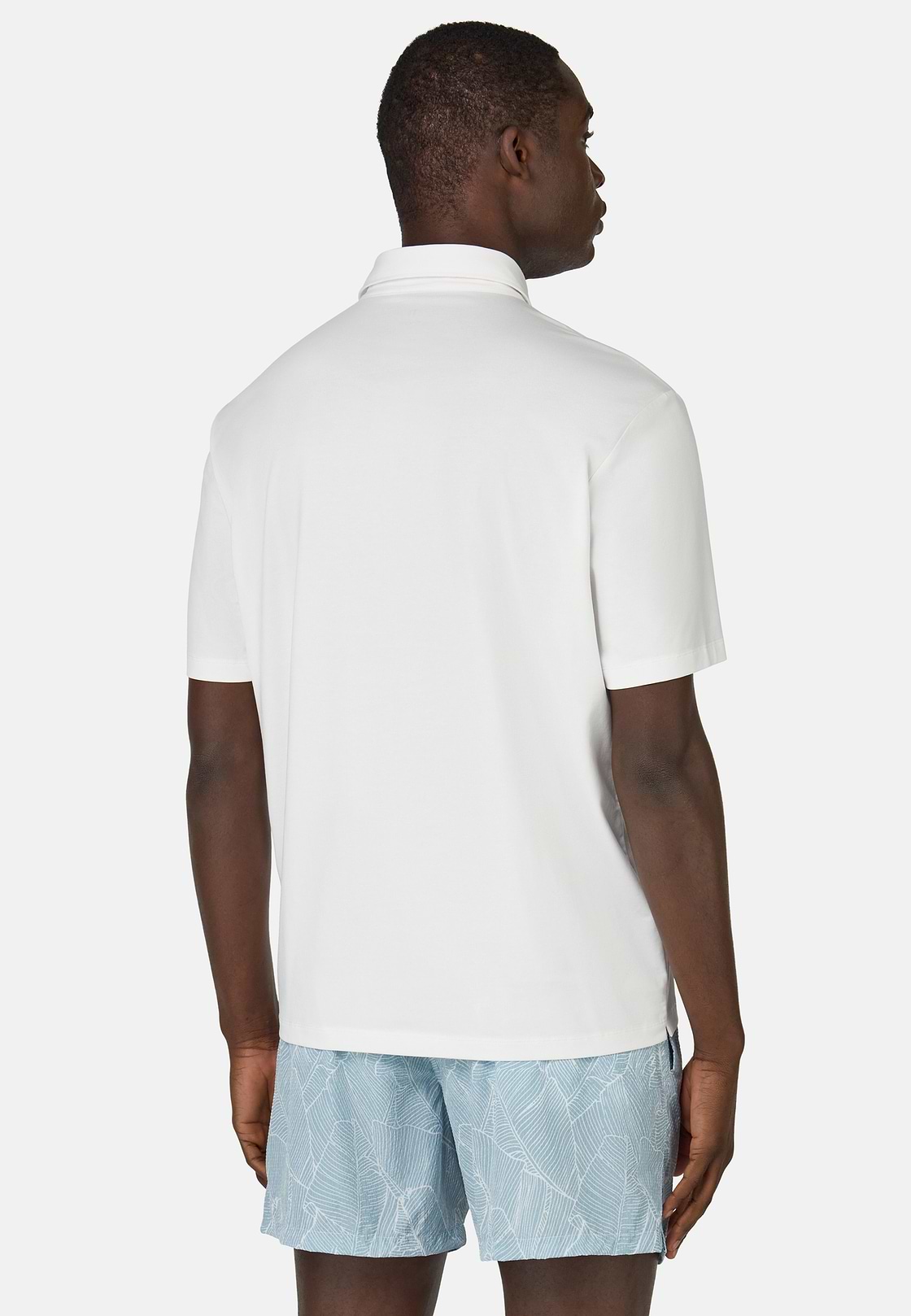 Polo Shirt In Stretch Supima Cotton, White, hi-res