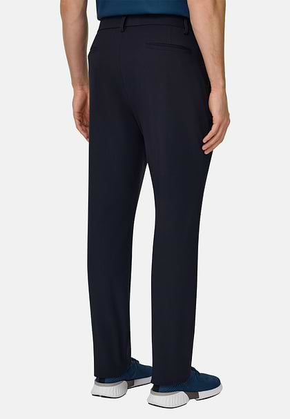 Pantaloni In Nylon Elasticizzato B Tech, Navy, hi-res