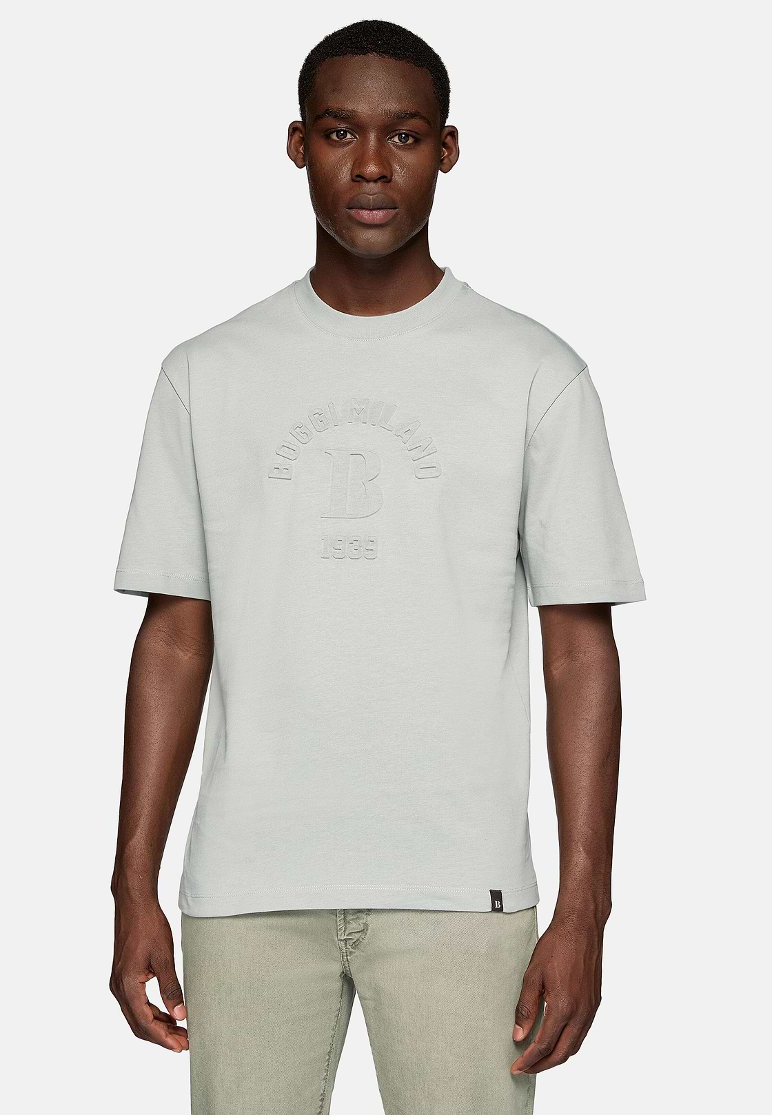 Organic Cotton Blend T-Shirt, Grey, hi-res