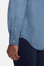 Regular Fit Cotton Denim Shirt, Indigo, hi-res