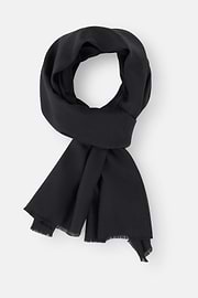 Scarf in Wool and Silk, Black, thumb, 2