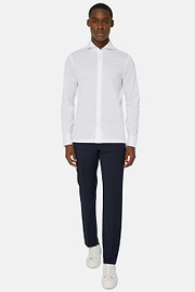 Camisa Estilo Polo De Piqué Hilo De Escocia Slim Fit, Blanco, hi-res
