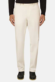 Παντελόνι Ελαστικό Βαμβάκι, Offwhite, thumb, 1