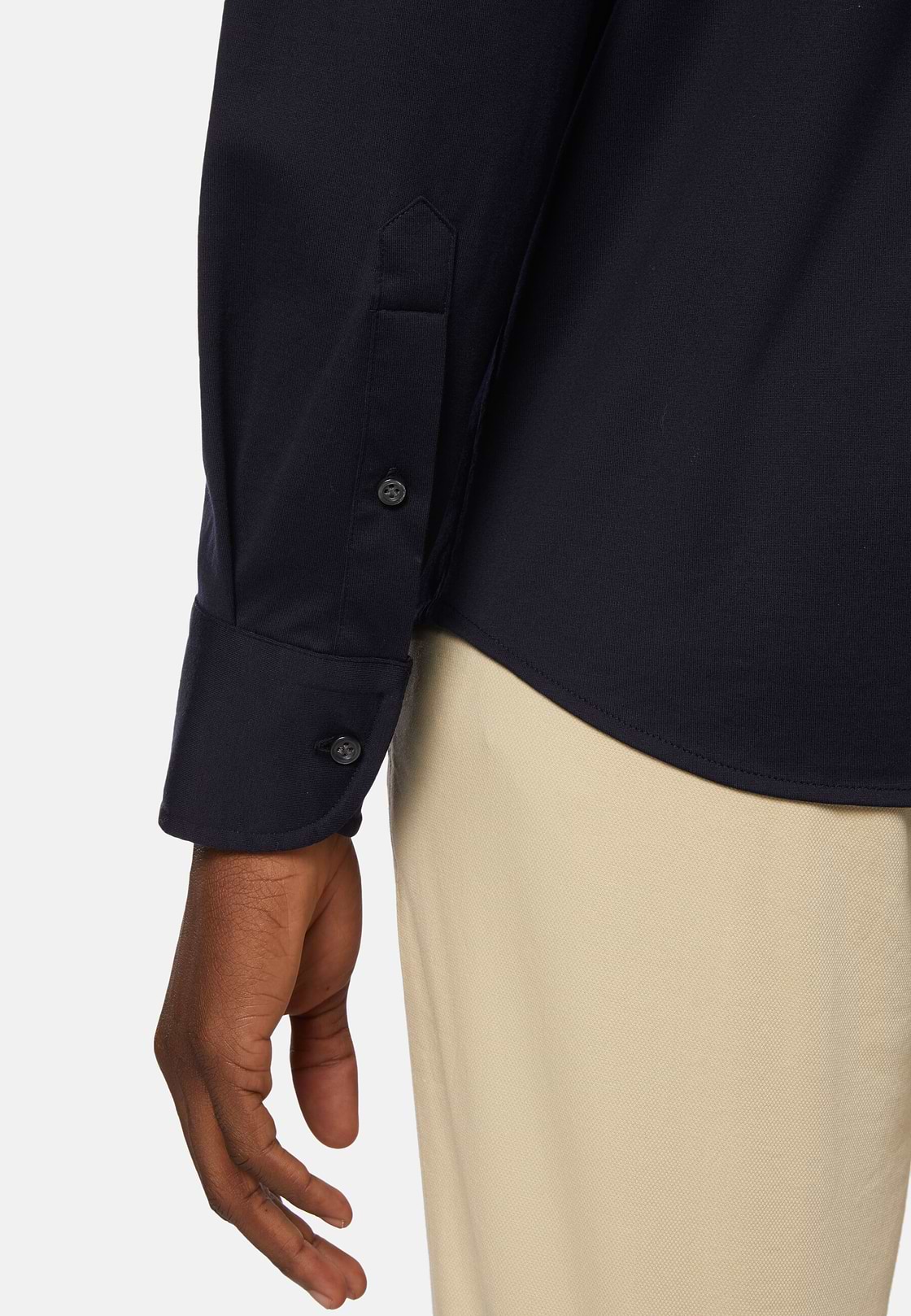 Chemise Polo En Jersey De Coton Coupe Regular, bleu marine, hi-res