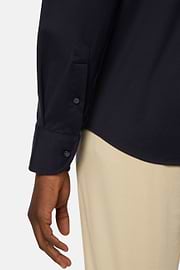 Chemise Polo En Jersey De Coton Coupe Regular, bleu marine, hi-res