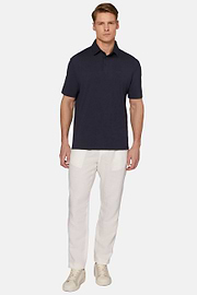 Polo En Coton Supima Stretch, bleu marine, hi-res