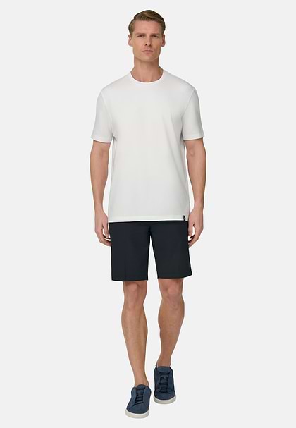 Bermudashorts aus elastischem Seerzucker-Nylon B Tech, Navy blau, hi-res