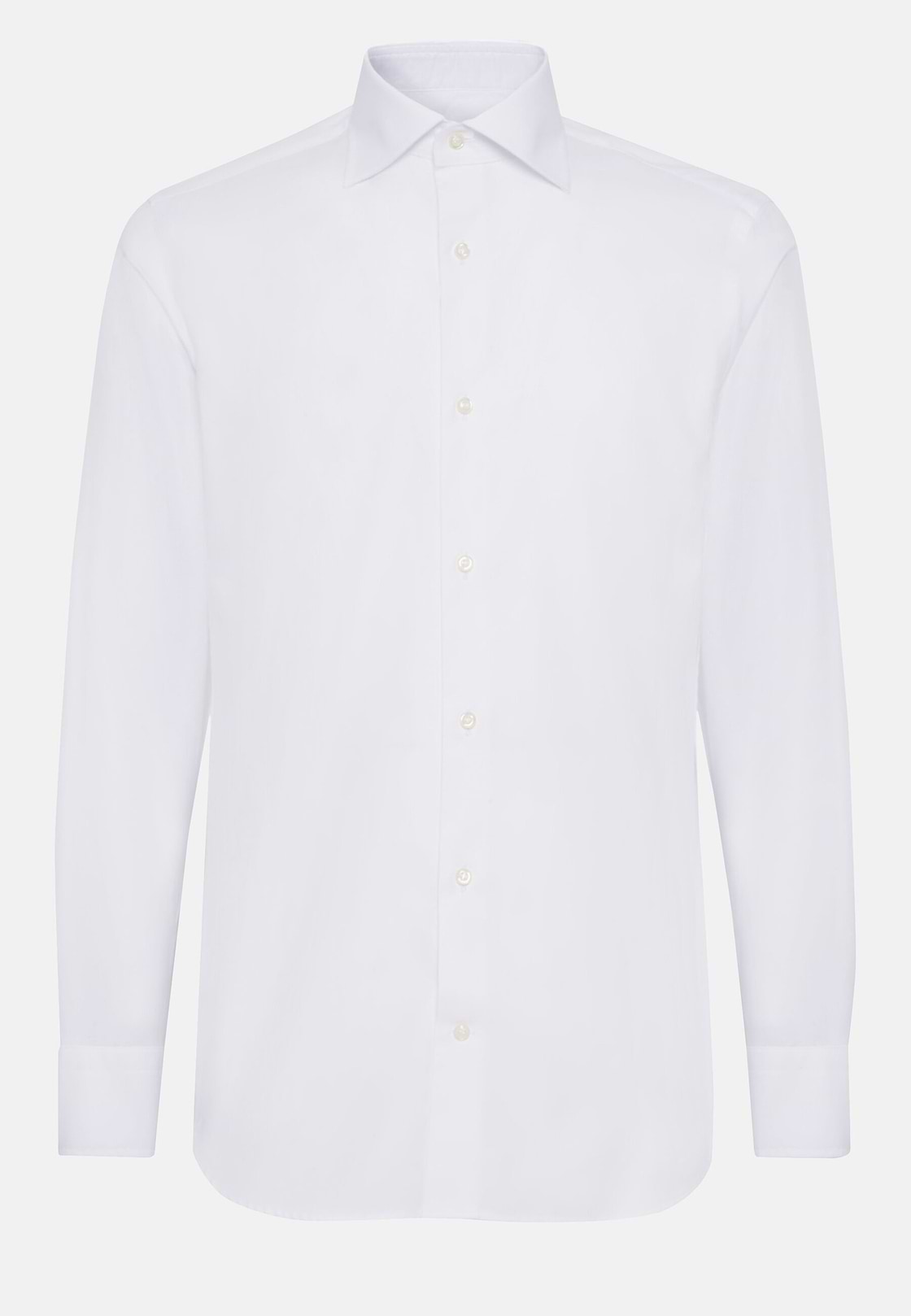 Camicia Bianca In Twill Di Cotone Slim Fit, Bianco, hi-res