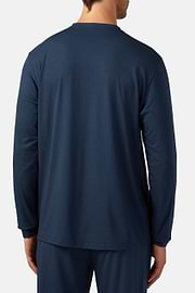 T-shirt Pigiama In Misto Viscosa Manica Lunga, Navy, hi-res