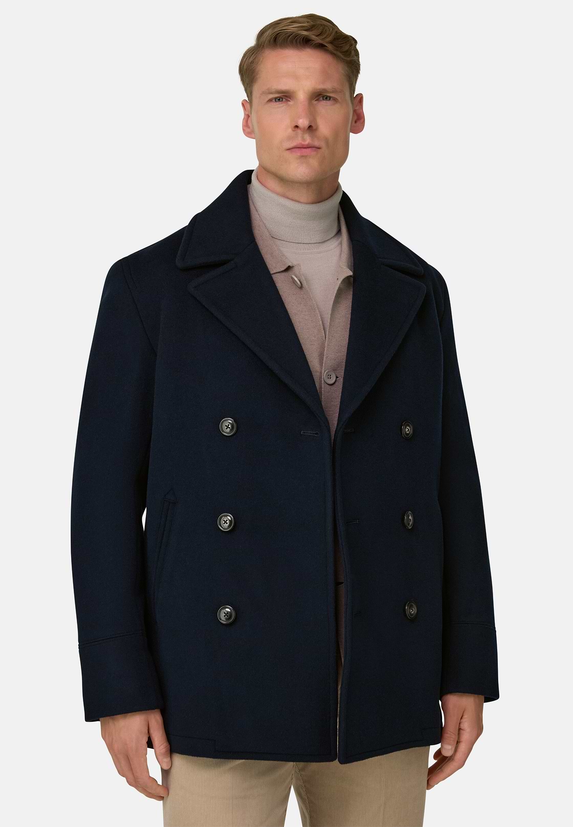 Peacoat in Wool, Navy blue, hi-res, 1