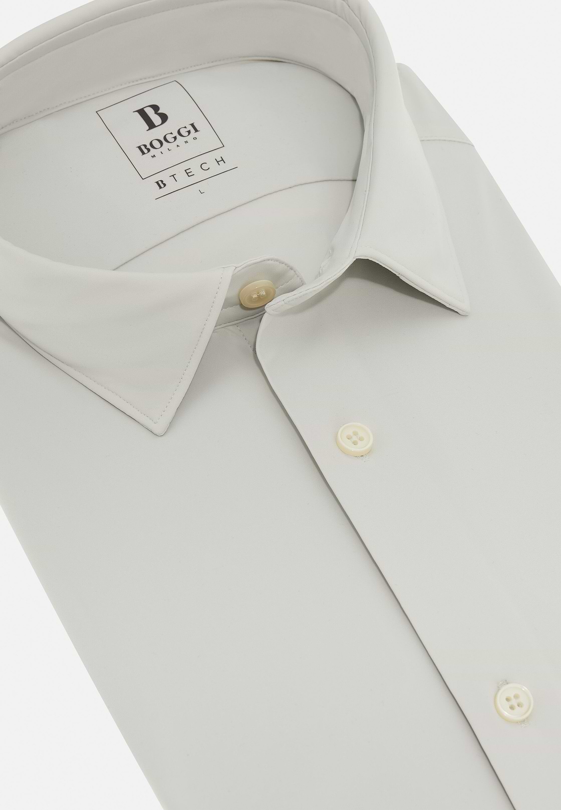 Chemise En Nylon Extensible Slim Fit, La glace, hi-res