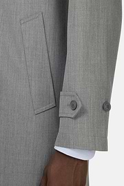 Pea Coat In Technical Wool, Grey, hi-res