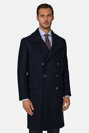 Double-Breasted Wool Coat, Navy blue, thumb, 1
