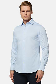Camisa Estilo Polo De Punto Jersey Japonés Corte Regular, Azul claro, hi-res