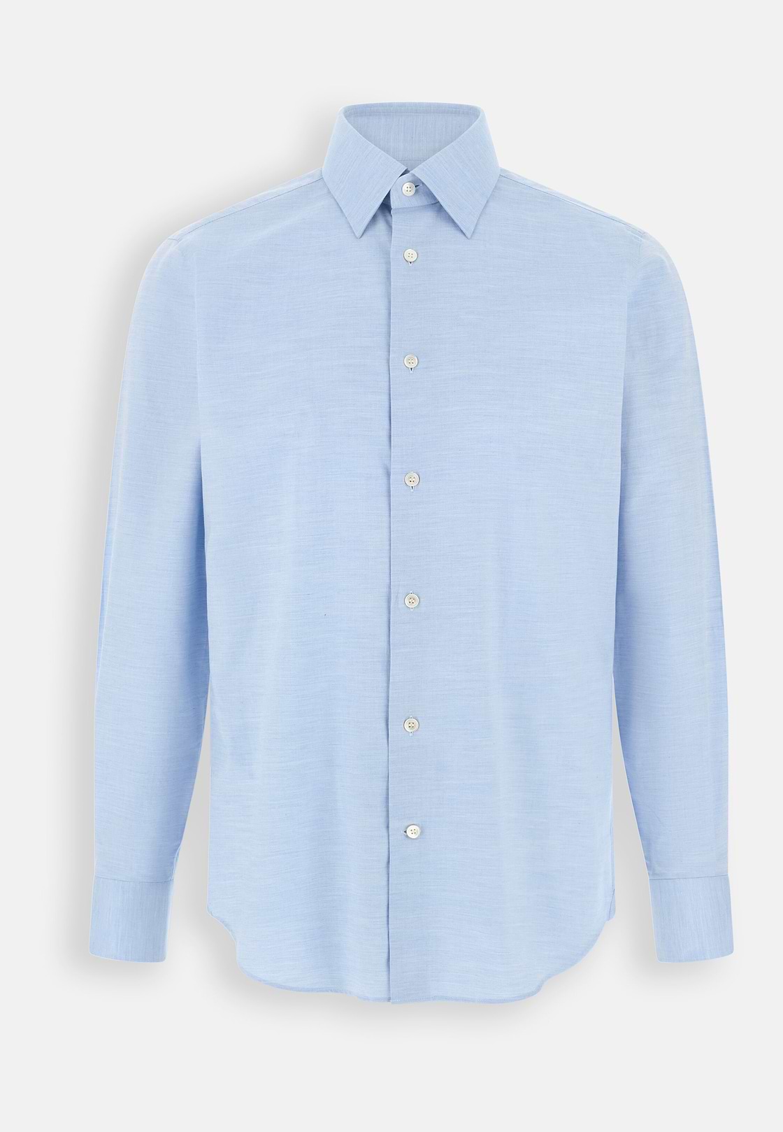 Shirt in Cotton Twill Regular Fit, Light Blue, hi-res, 7
