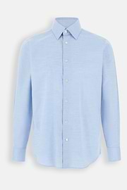 Shirt in Cotton Twill Regular Fit, Light Blue, thumb, 7