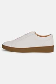 White Tumbled Leather Trainers, White, hi-res