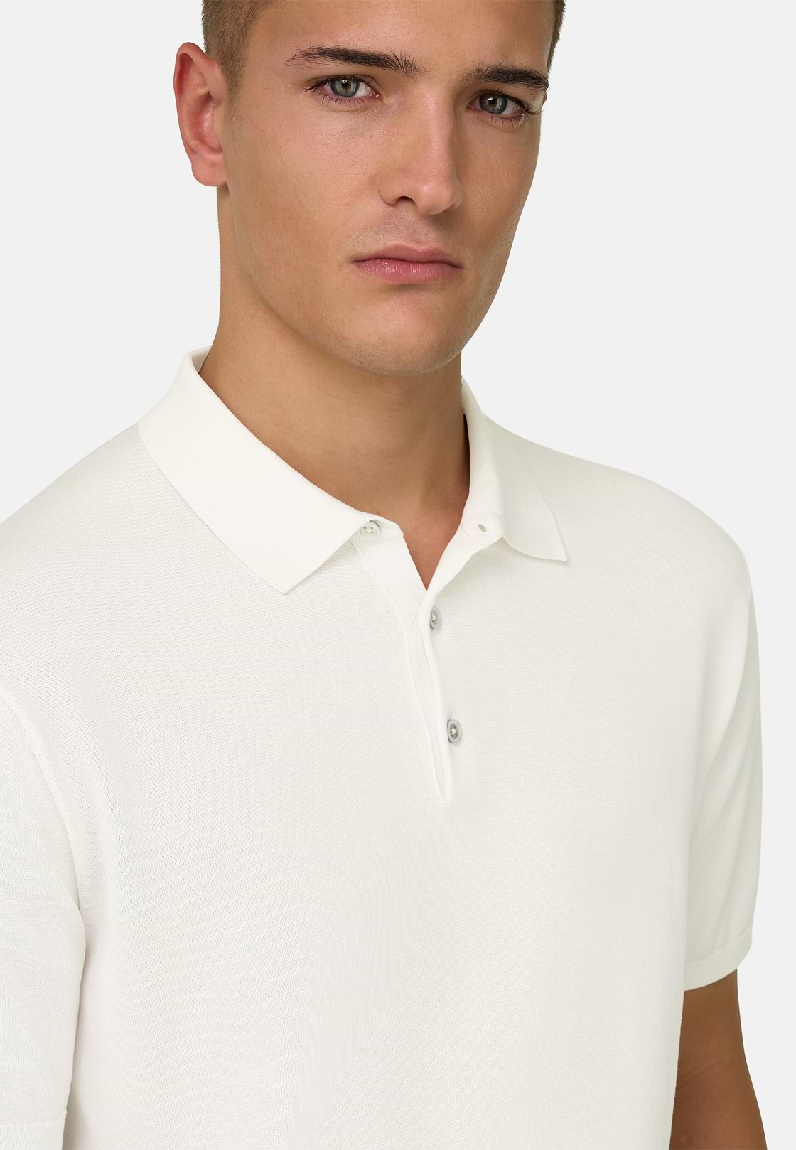 Polo Di Maglia In Cotone Seta, Bianco, hi-res, 4