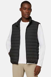 Gilet En Tissu Recyclé En Duvet D'Oie, Noir, hi-res