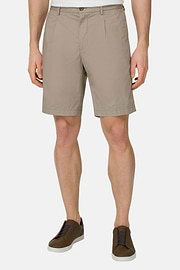 Bermuda In Cotone Con Coulisse, Taupe, thumb, 1