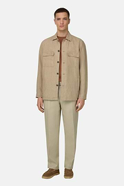 Link Shirt Jacket in Pure Washed Linen, Beige, thumb, 2