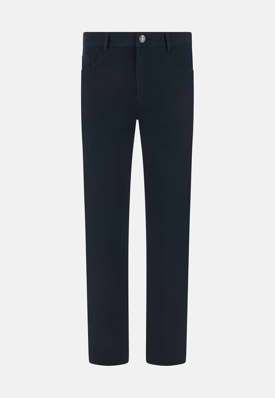 Jeans In Cotone Tencel, Navy, hi-res