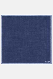 Colour Block Silk Pocket Square, Blue, thumb, 2