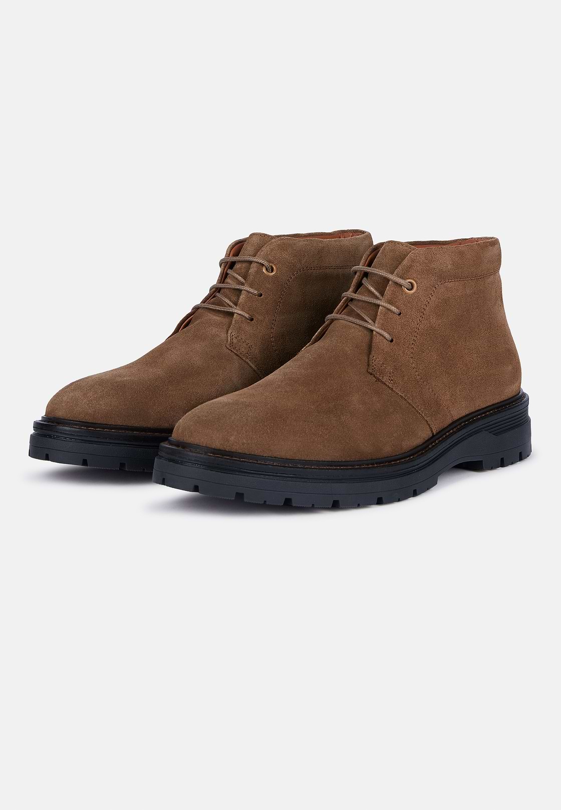 Suede Leather Ankle Boots, Brown, hi-res