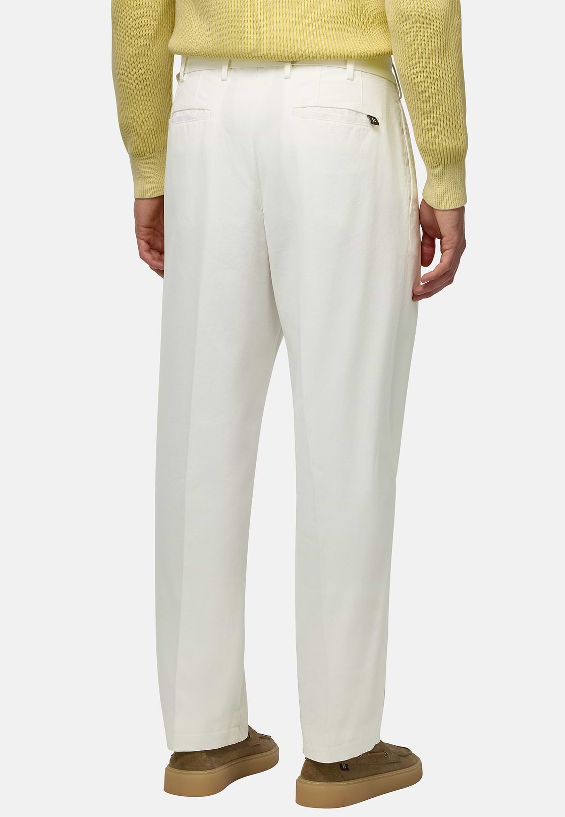 Cotton Trousers, White, hi-res