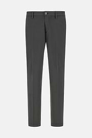 Pantaloni In Cotone Tencel Elasticizzato, Carbone, hi-res