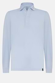 Polo Aus Japanischem Jersey, Hellblau, hi-res