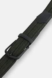 Gürtel Flechtmuster Stretchgewebe Mischgewebe Viskose, Militärgrün, thumb, 3
