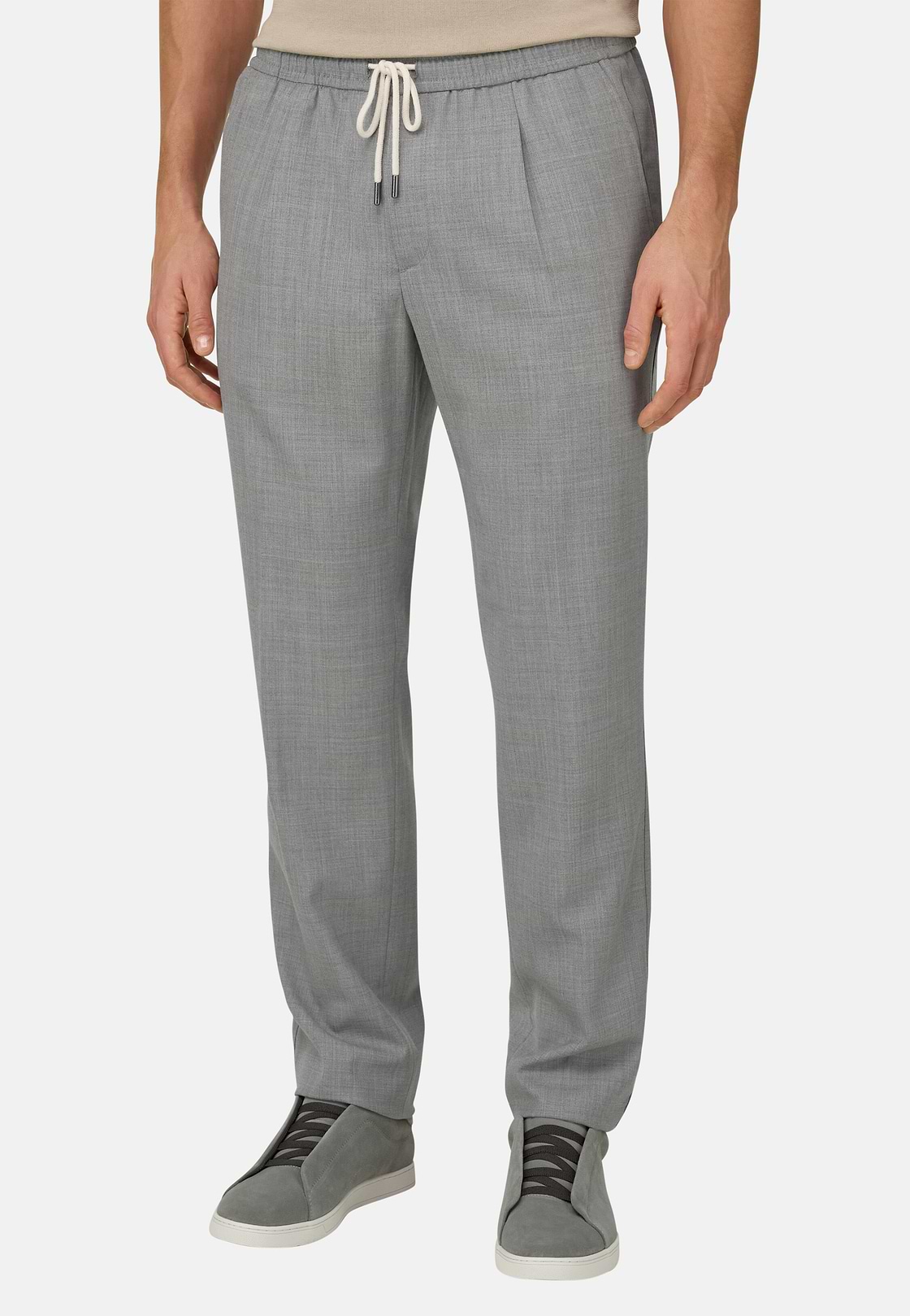 Hose Aus Wolle Mit Kordelzug, Light grey, hi-res, 1