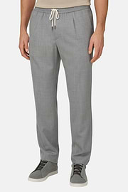Hose Aus Wolle Mit Kordelzug, Light grey, thumb, 1