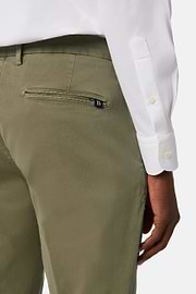 Pantaloni In Cotone Elasticizzato, Kaki, hi-res