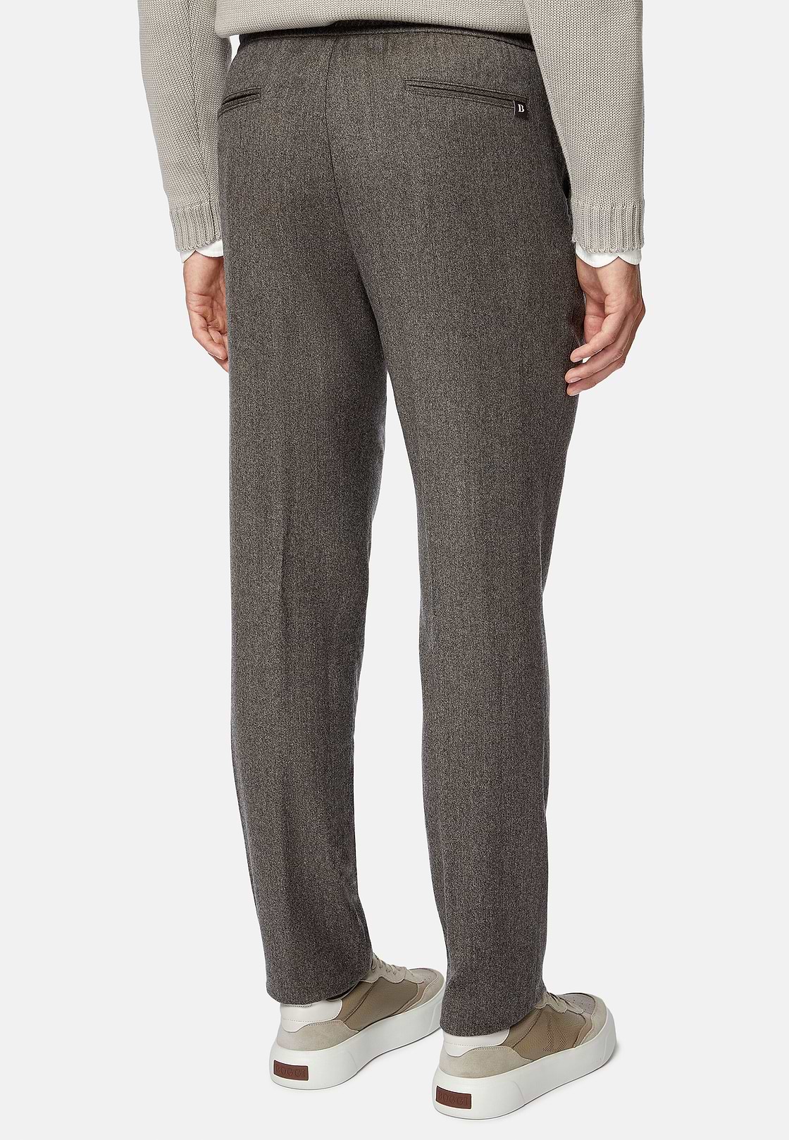 Pantalon De Ville En Flanelle, Taupe, hi-res